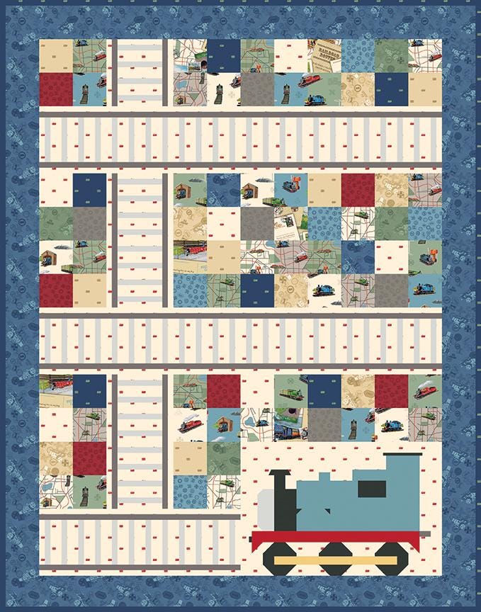 Thomas the Tank Railway Quilt Kit from Riley Blake 45.5 x 54.5 with keepsake box