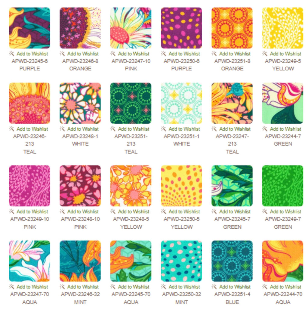 Sunflower Sonata Fat Quarter Bundle by Lola and Bek for Robert Kaufman: 24 Fabric Quarters
