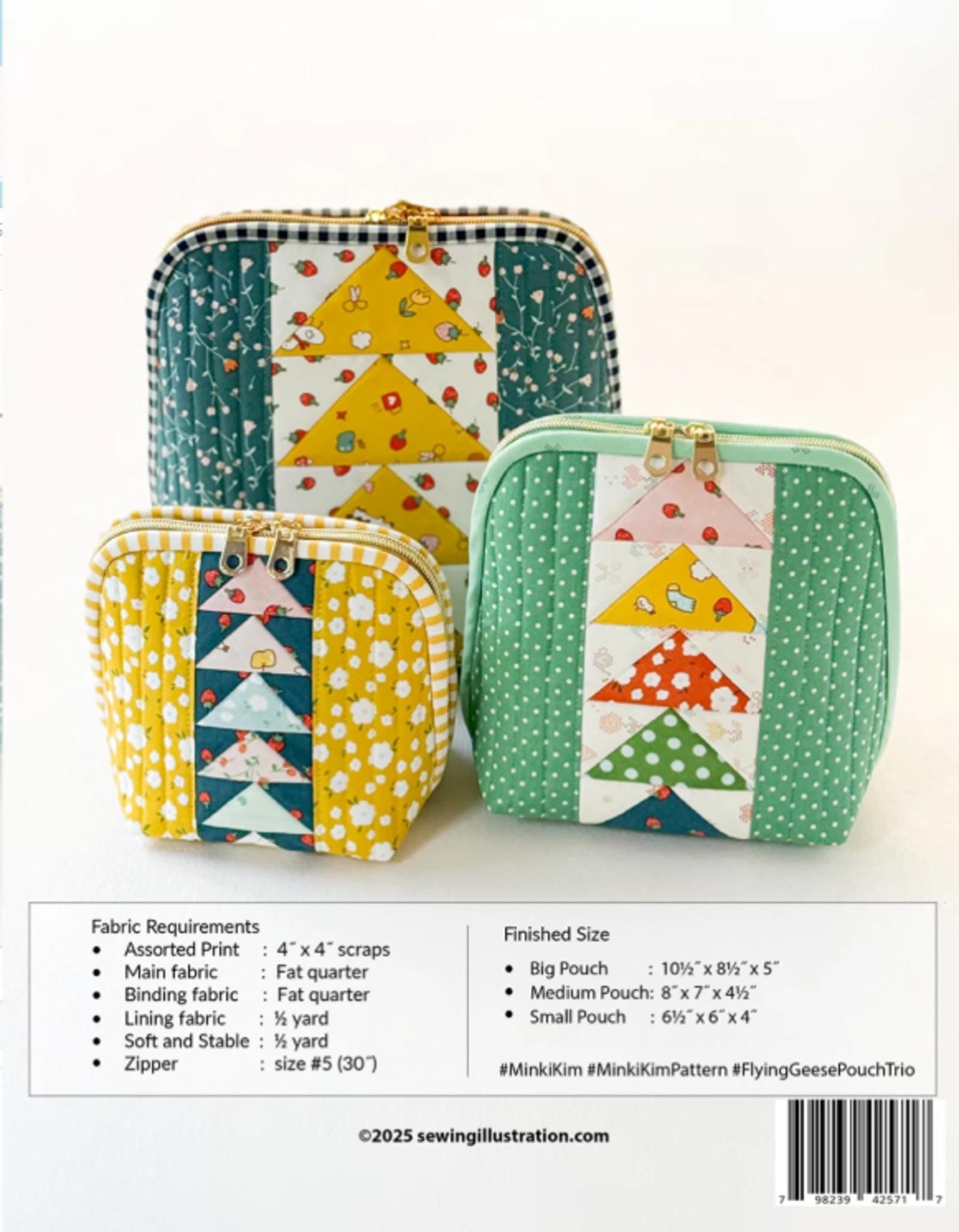 Flying Geese Pouch Trio by Minki Kim
