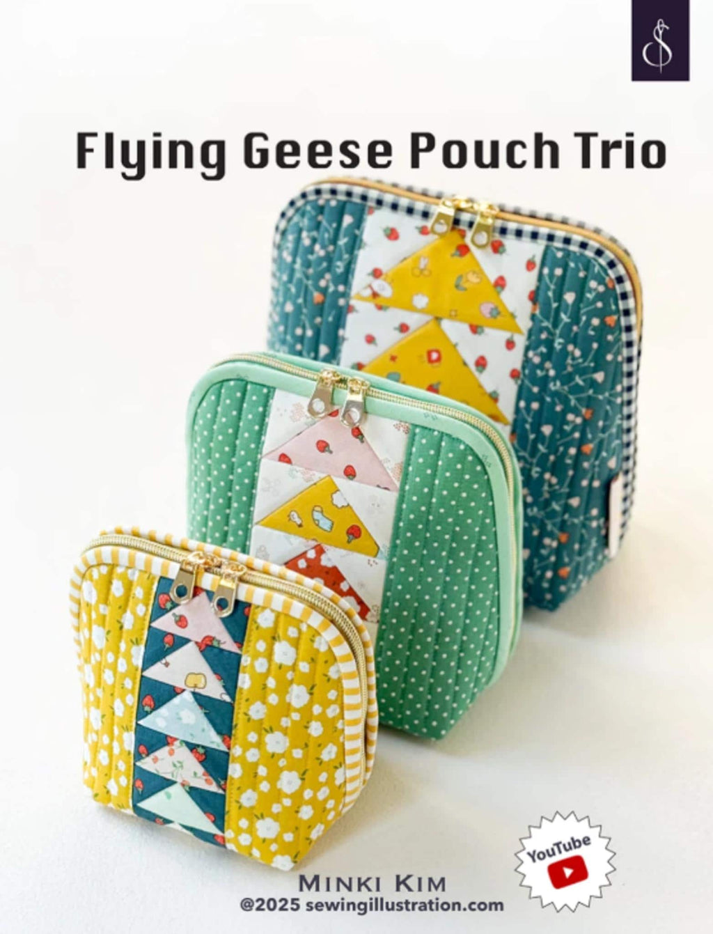 Flying Geese Pouch Trio by Minki Kim