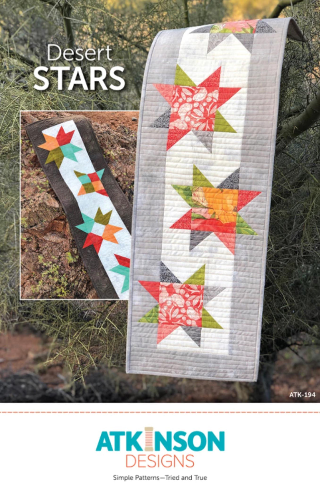Desert Stars easy table runner Quilt Pattern by Terry Atkinson - 12 x 41