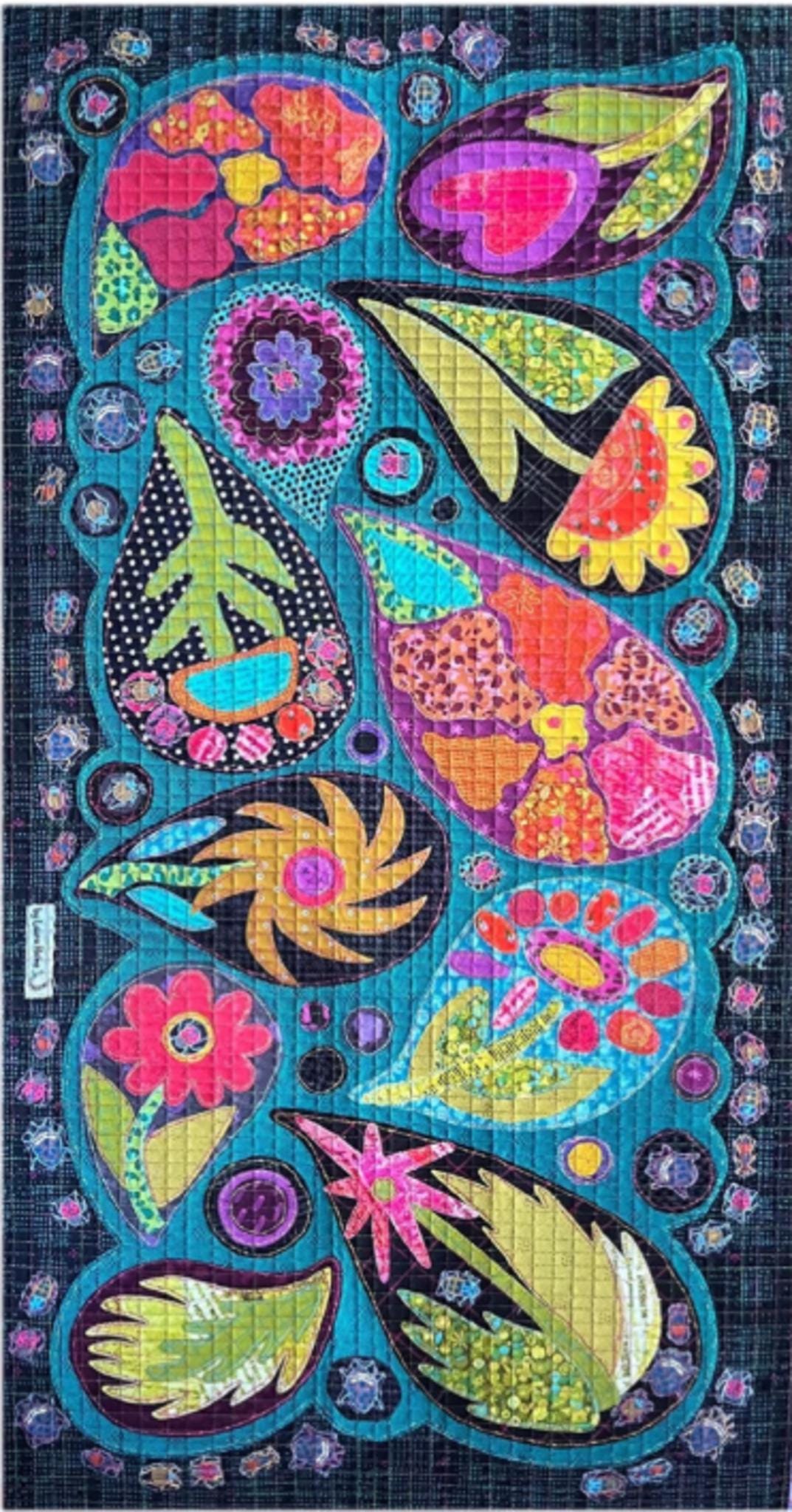 Paisley Party Runner Collage Quilt Pattern by Laura Heine - 20 x 38