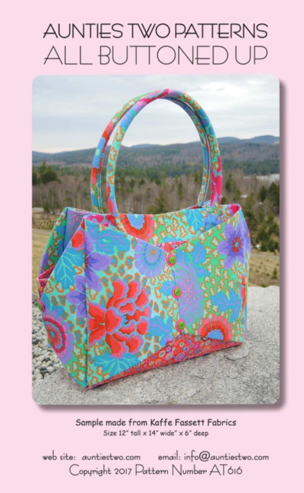 All Buttoned Up Bag Pattern by Aunties Two Patterns