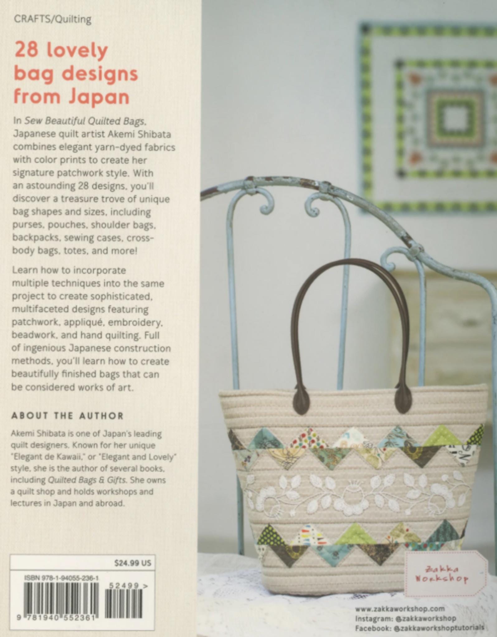 Sew Beautiful Quilted Bags by Akemi Shibata - Japanese Quilted Bag designs