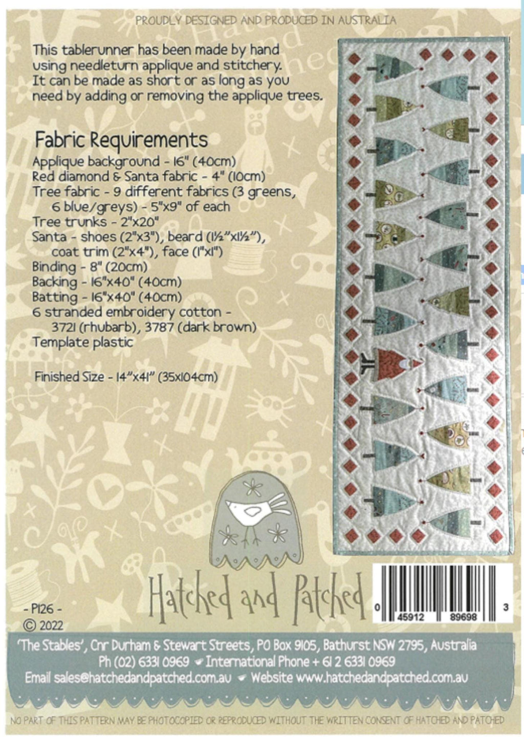 O Christmas Tree Tablerunner by Anni Downs from Hatched and Patched