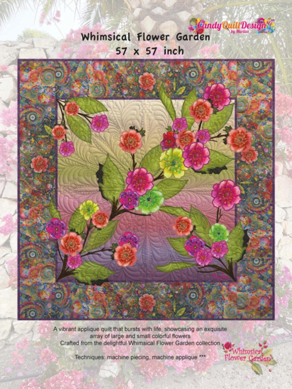 Whimsical Flower Garden Quilt Pattern by Marlies Janssen From Candy Quilt Design