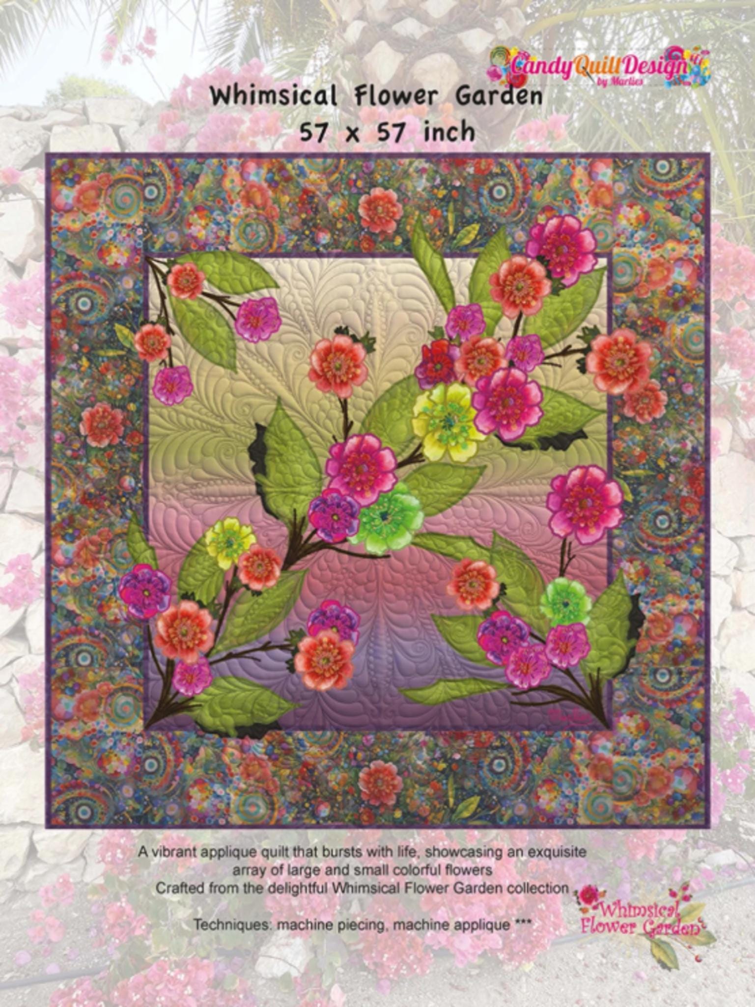 Whimsical Flower Garden Quilt Pattern by Marlies Janssen From Candy Quilt Design
