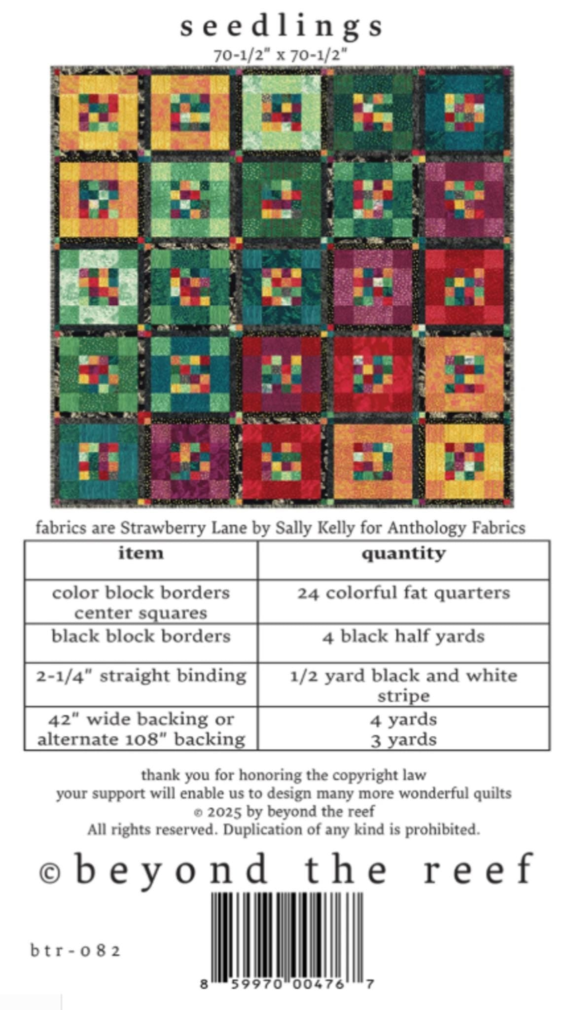 Seedlings quilt pattern from beyond the reef