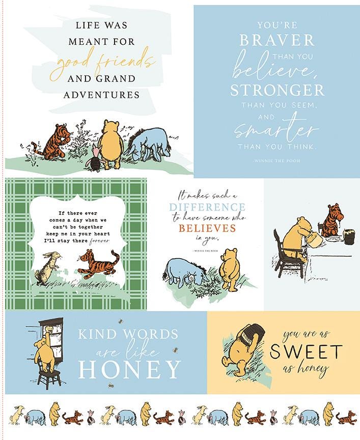 Winnie the Pooh Panel Quilt Kit "Sweet As Honey"