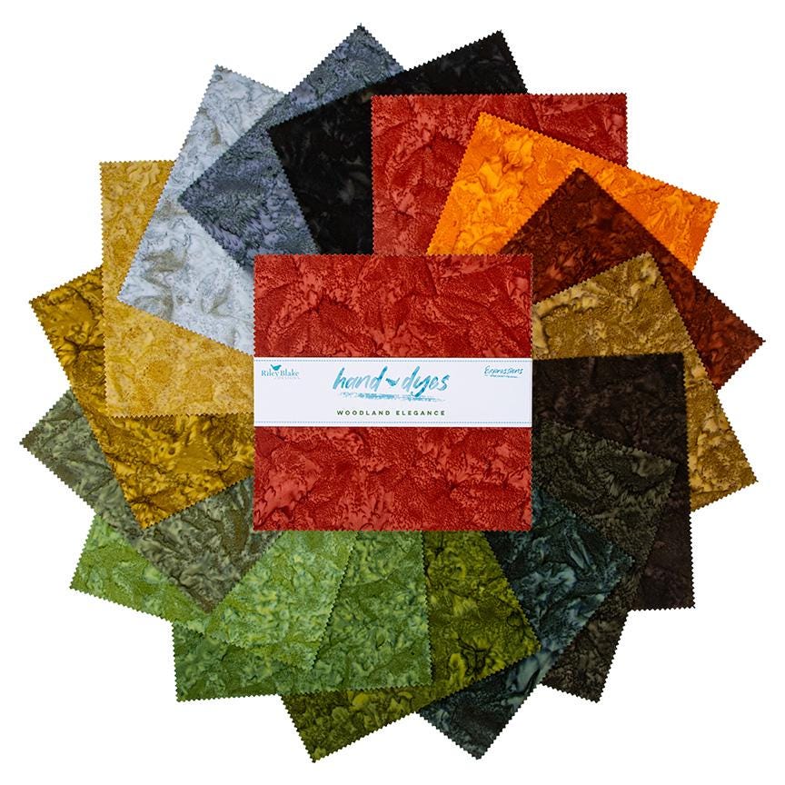 Batiks Hand-Dyes Woodland Elegance 10" Layer Cake from Riley Blake
