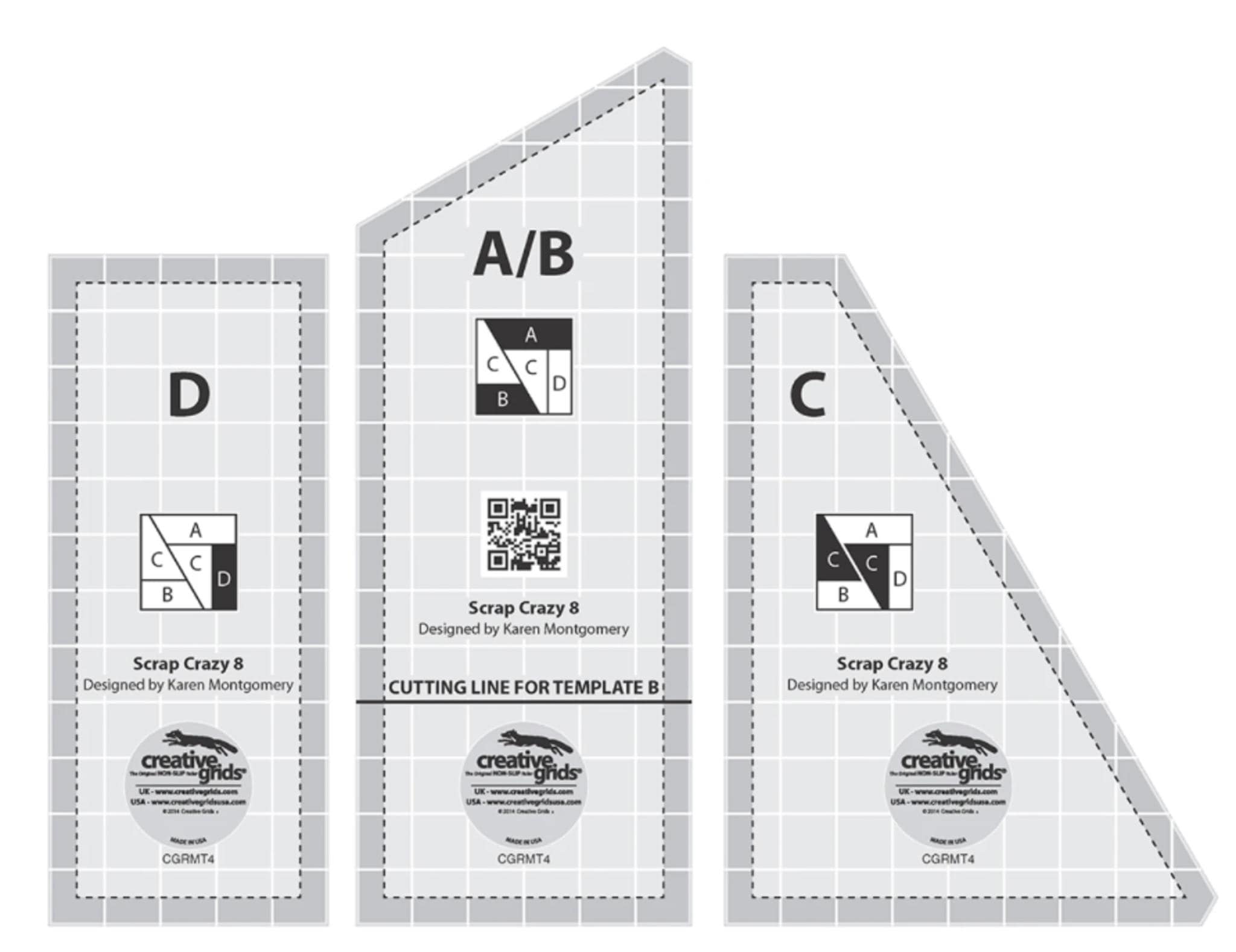Creative Grids Quilt Ruler Scrap Crazy Templates