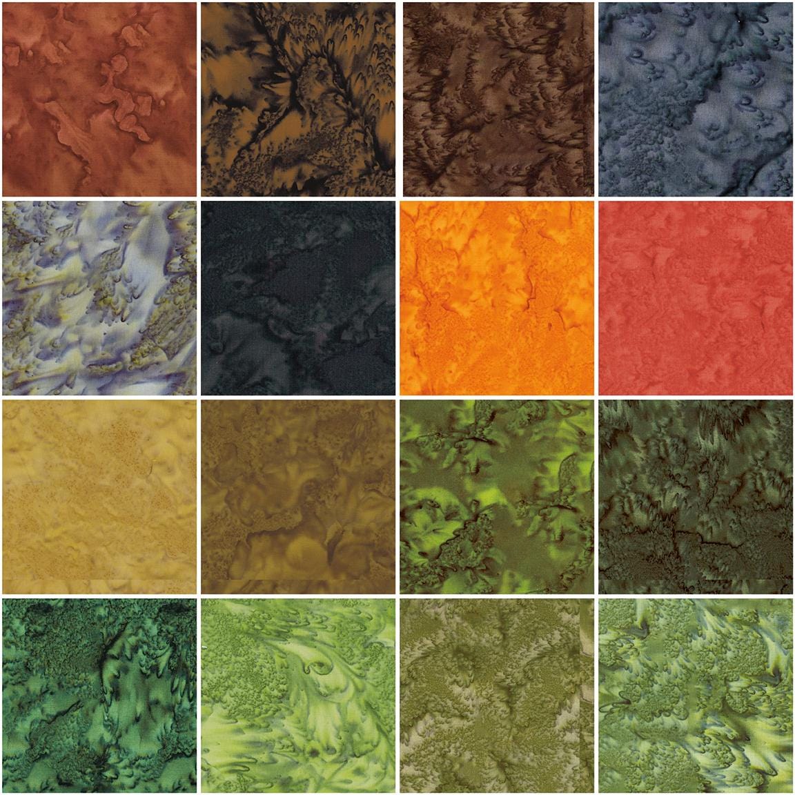Batiks Hand-Dyes Woodland Elegance 16-piece Fat Quarters from Riley Blake
