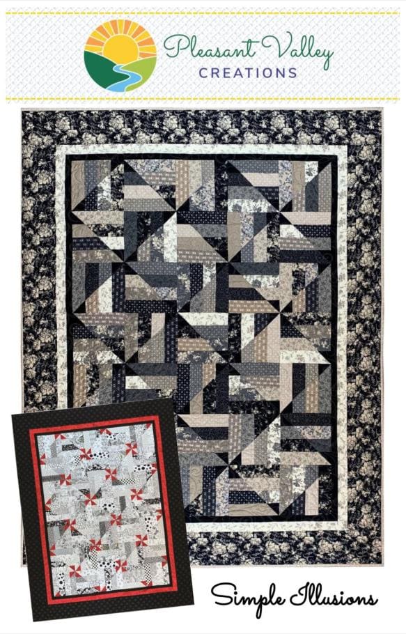 Simply Illusions Quilt Pattern for 5 sizes, by Designer Diana Beaubien for Pleasant Valley Creations