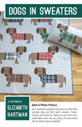 Dogs in Sweaters Quilt Pattern by Elizabeth Hartman - Pillow + two sizes included. Large Quilt pictured in Main Photo