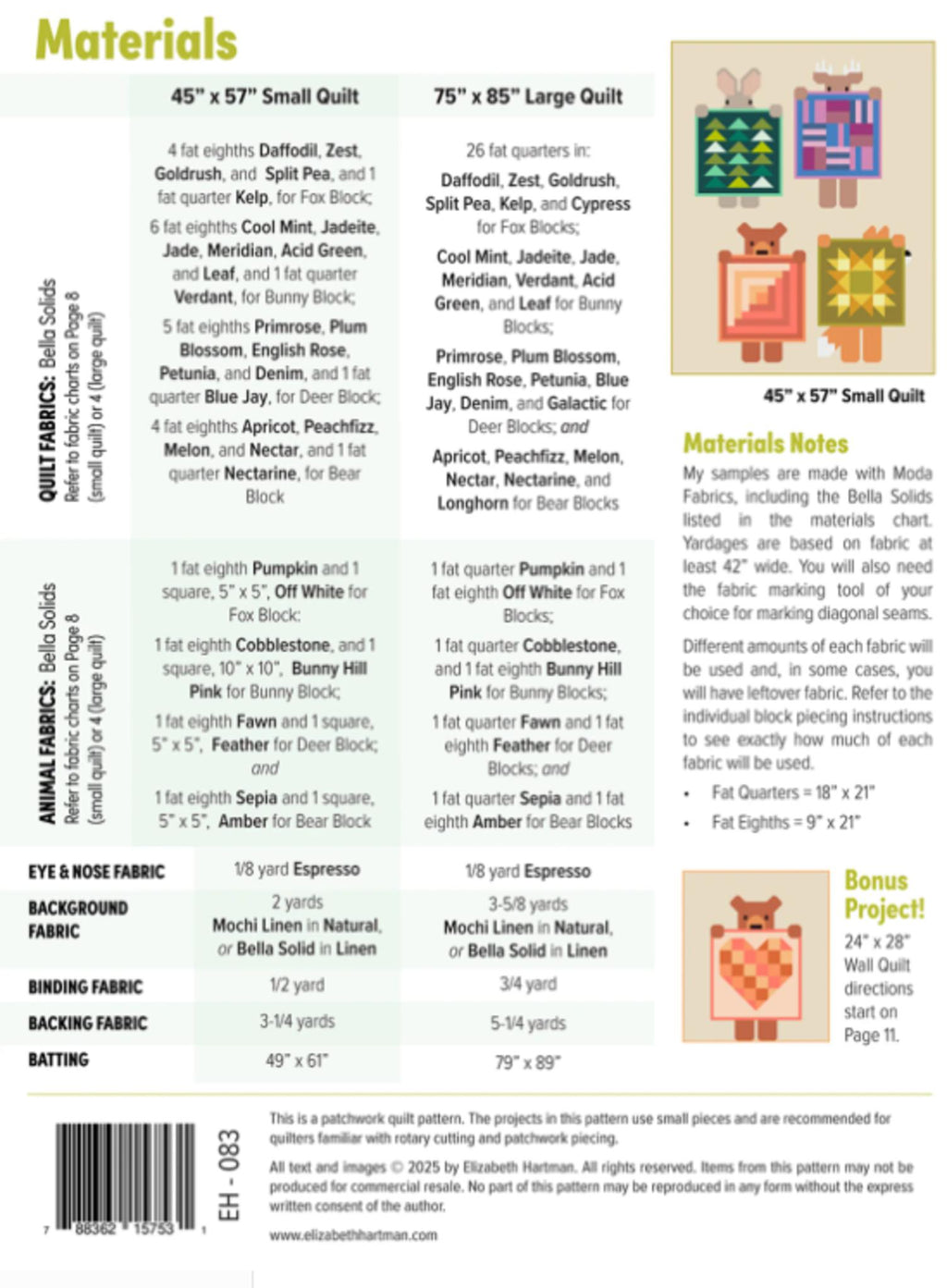 Show and Tell Quilt Pattern by Elizabeth Hartman - two sizes included.