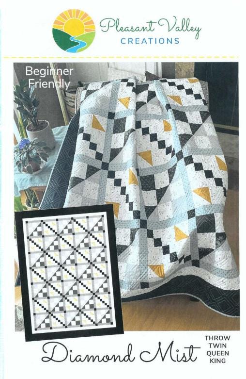 Diamond Mist Quilt Pattern for 4 sizes, by Designer Diana Beaubien for Pleasant Valley Creations