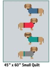 Dogs in Sweaters Quilt Pattern by Elizabeth Hartman - Pillow + two sizes included. Large Quilt pictured in Main Photo