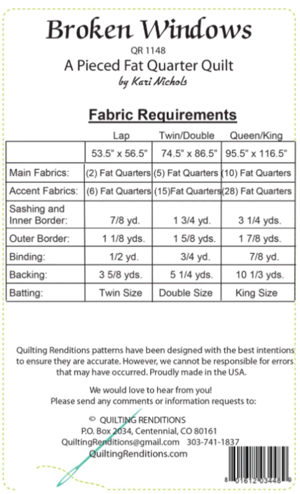 Broken Windows Quilt Pattern from Quilting Renditions