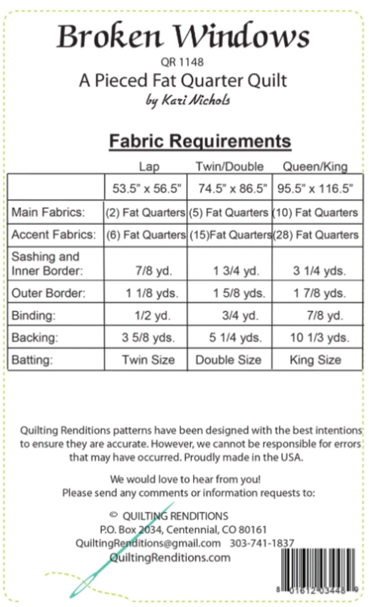Broken Windows Quilt Pattern from Quilting Renditions