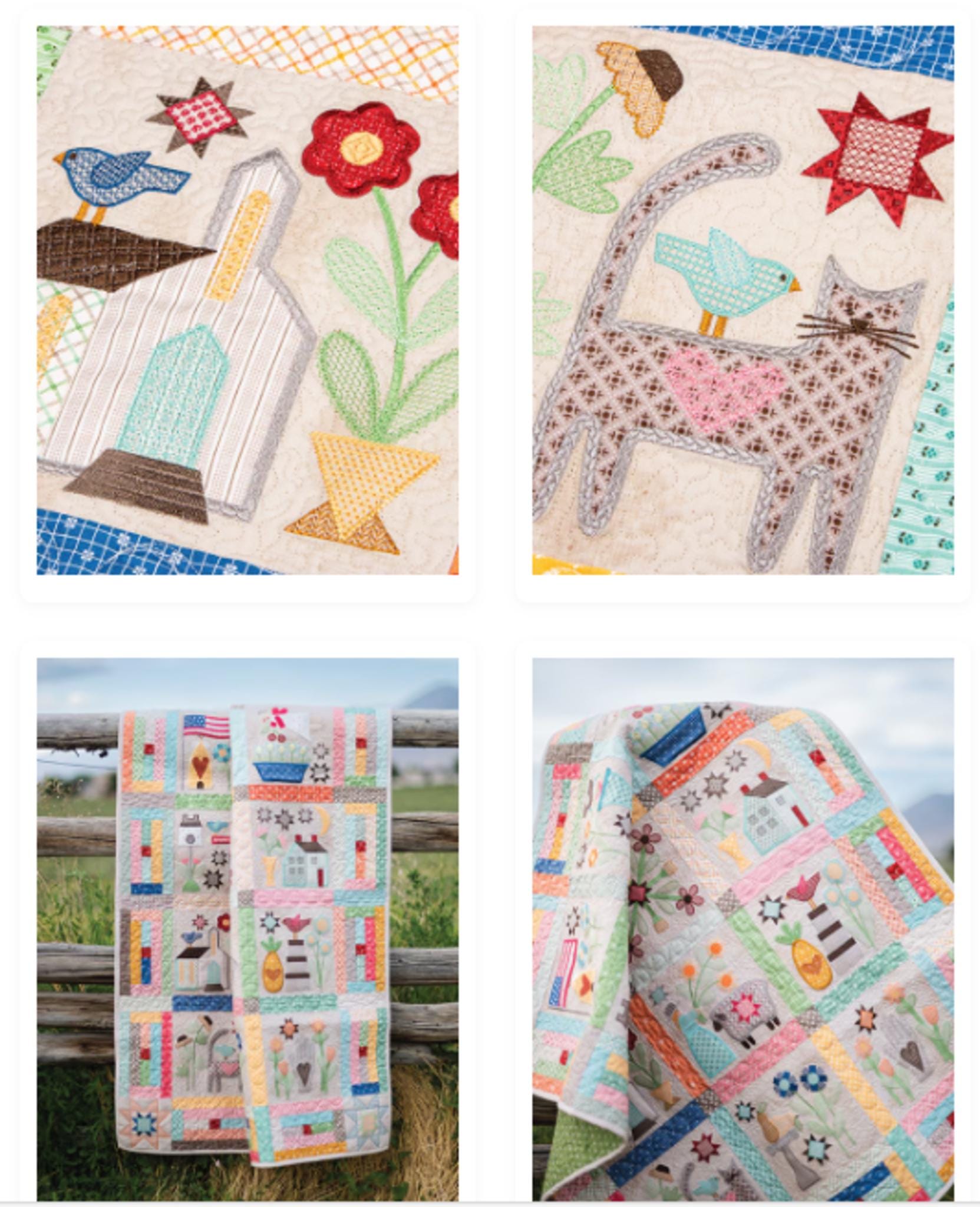 PRIM Quilt - Machine Embroidery Quilt USB from designer Lori Holt for Riley Blake