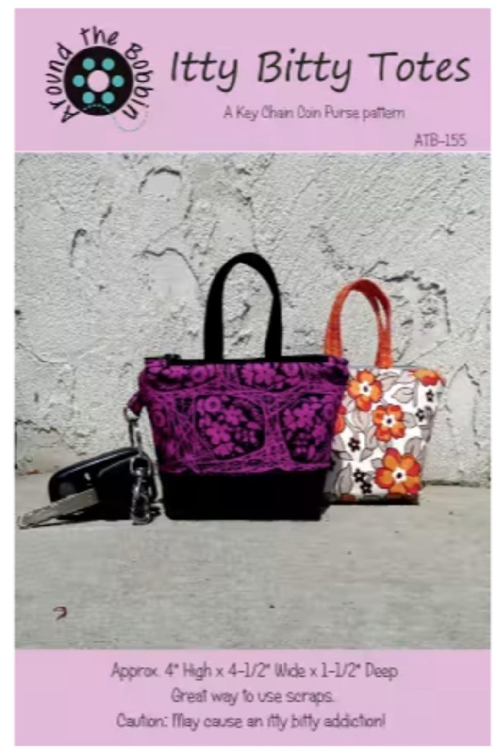 Itty Bitty Totes - 4" H x 4.5" W x 1.5" deep; Great for scraps!