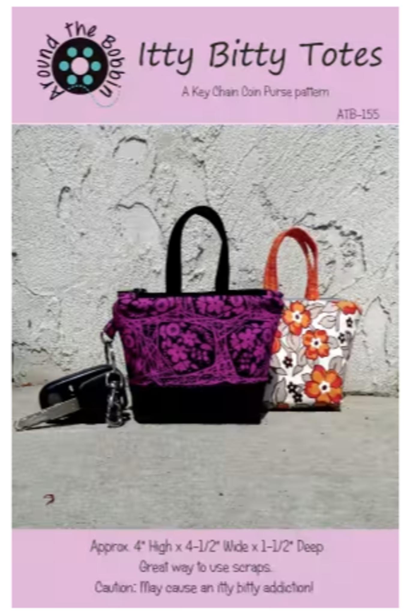 Itty Bitty Totes - 4" H x 4.5" W x 1.5" deep; Great for scraps!