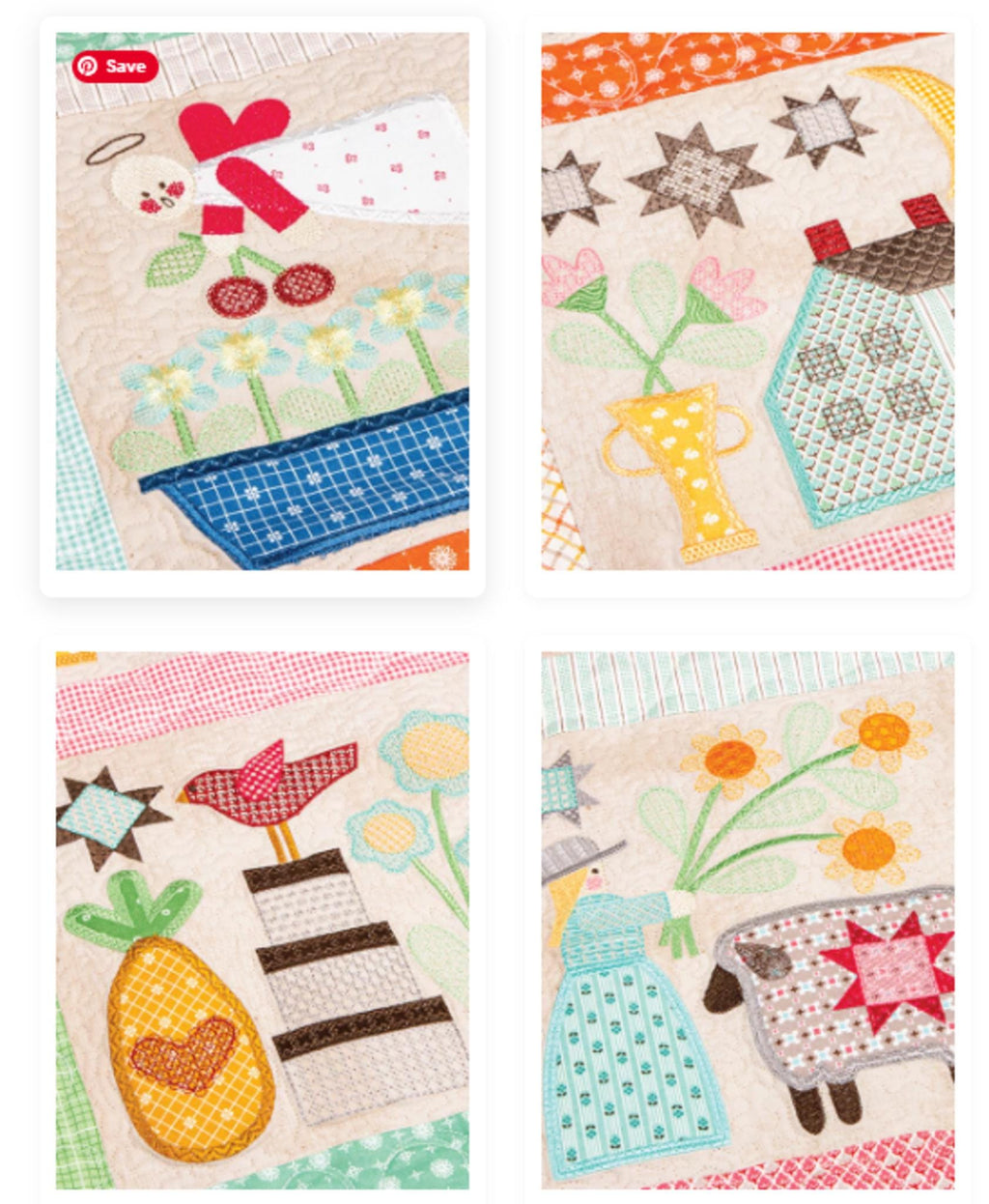 PRIM Quilt - Machine Embroidery Quilt USB from designer Lori Holt for Riley Blake