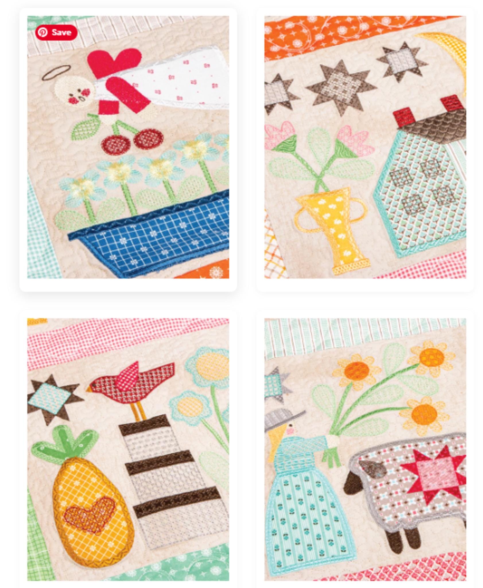 PRIM Quilt - Machine Embroidery Quilt USB from designer Lori Holt for Riley Blake