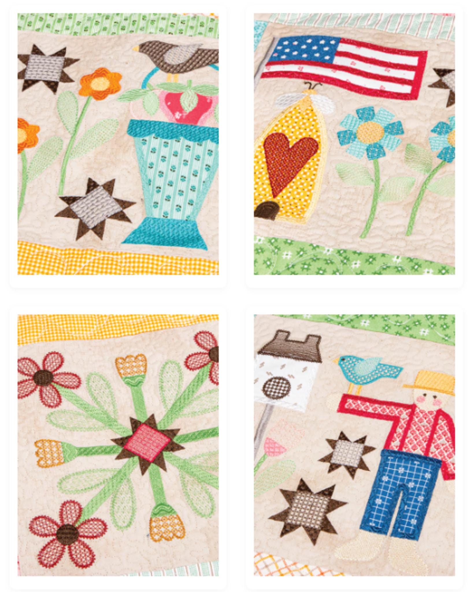 PRIM Quilt - Machine Embroidery Quilt USB from designer Lori Holt for Riley Blake