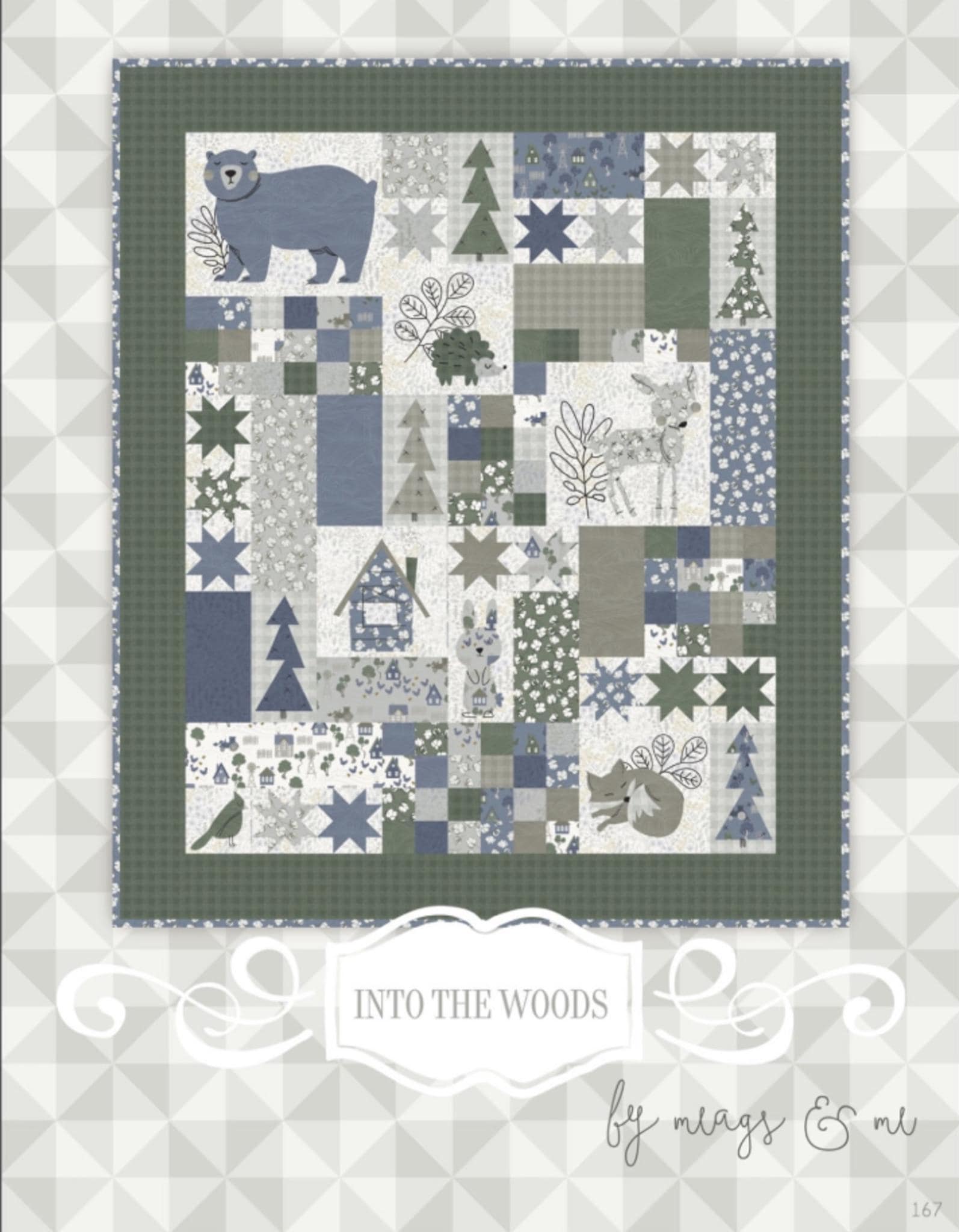 Into the Woods Machine Embroidery USB by meags & me. Finished size approximately 44" x 52" - QuiltingJoyPDX