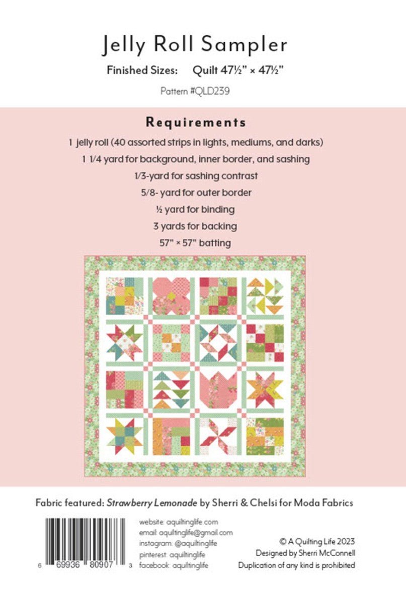 Jelly Roll Sampler Quilt Pattern - QuiltingJoyPDX