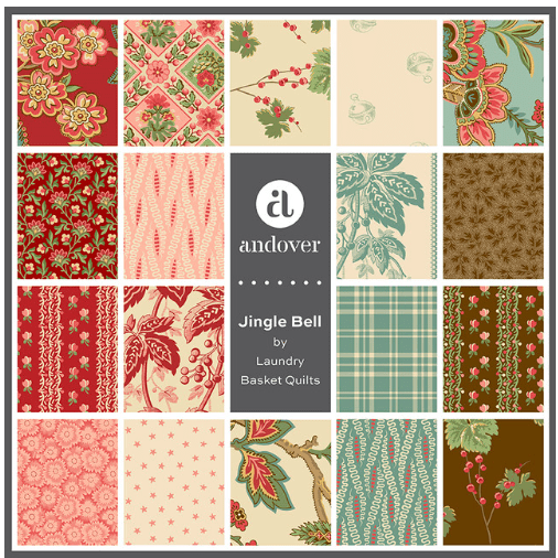 Jingle Bell Precuts 40 2-1/2" strips designed by Laundry Basket Quilts - QuiltingJoyPDX