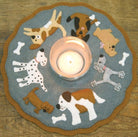 Kit Candle Mat Puppy Love - Fabric and Floss Kit; no pattern - QuiltingJoyPDX