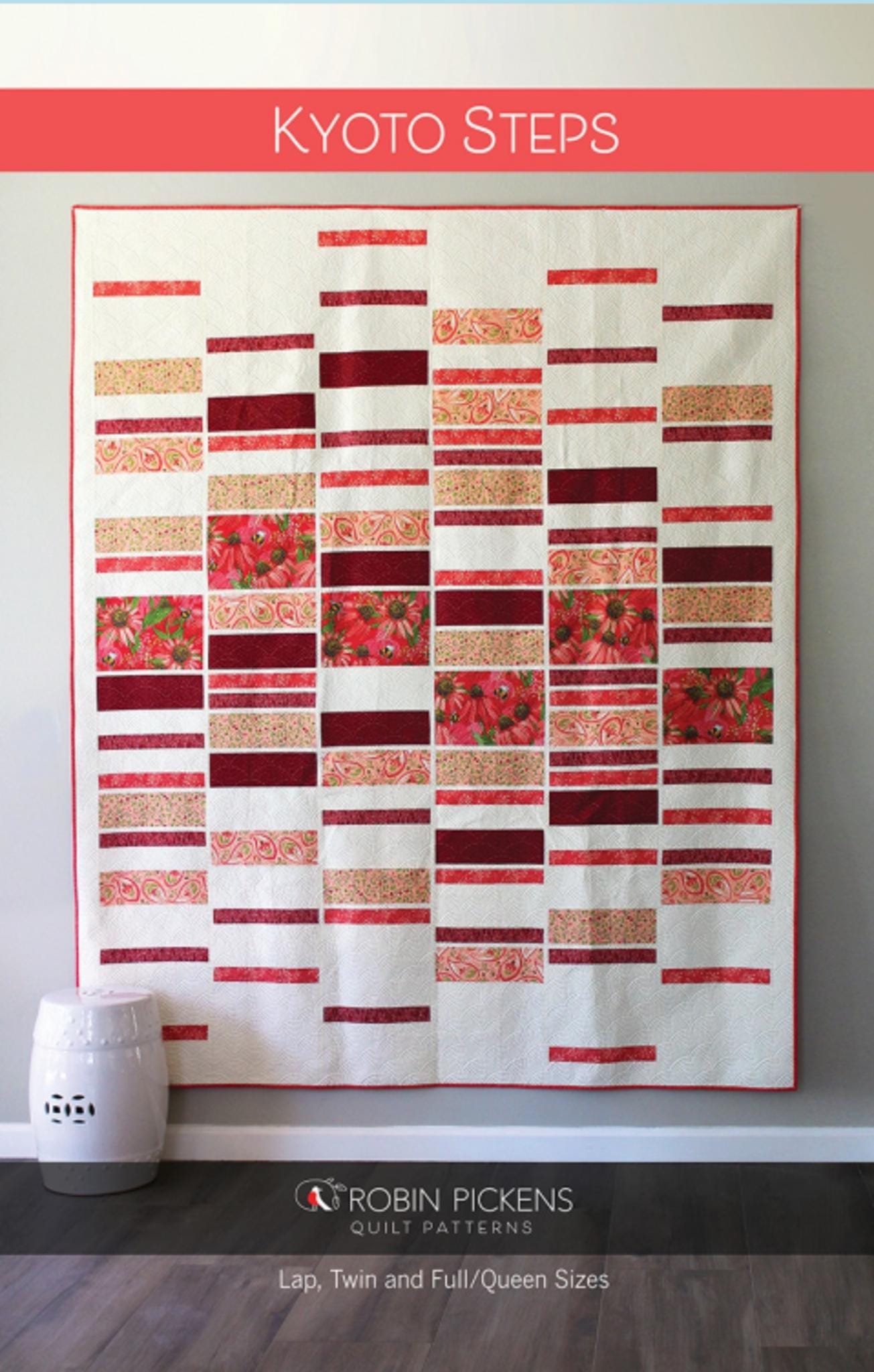 Kyoto Steps Quilt Pattern by Robin Pickens. Three Sizes included in Pattern options. - QuiltingJoyPDX
