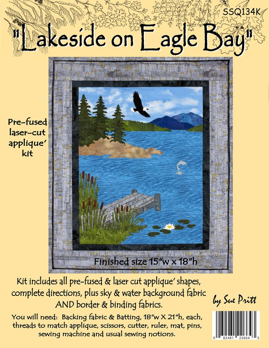 Lakeside on Eagle Bay – Appliqué Wall Hanging Quilt Kit by Sue Pritt - QuiltingJoyPDX