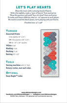 Let's Play Hearts Quilt Runner Pattern by Terry Atkinson - Precut Friendly, 14" x 38" - QuiltingJoyPDX