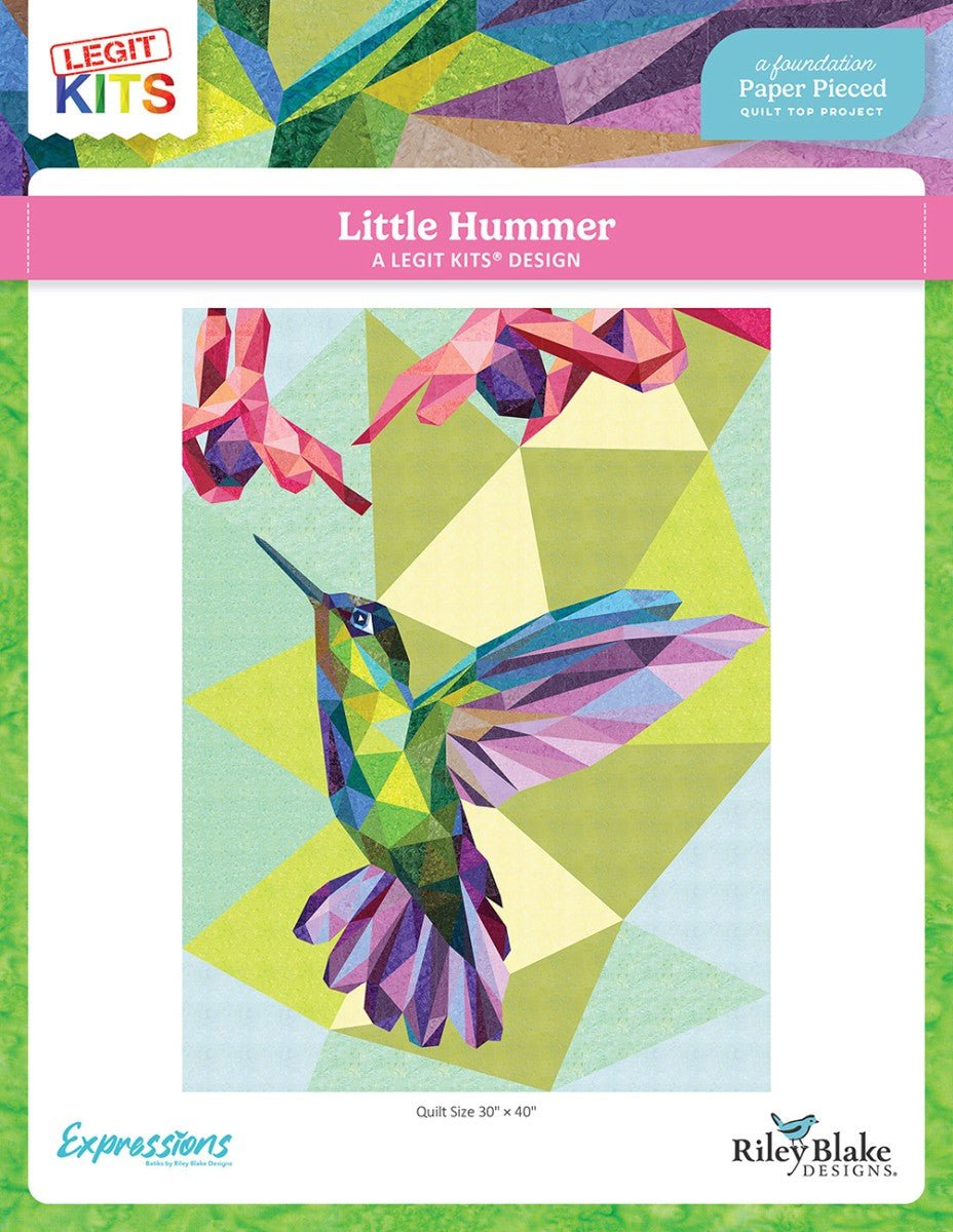 Little Hummer Foundation Paper Piecing Quilt Pattern – Hummingbird | Legit Kits - QuiltingJoyPDX
