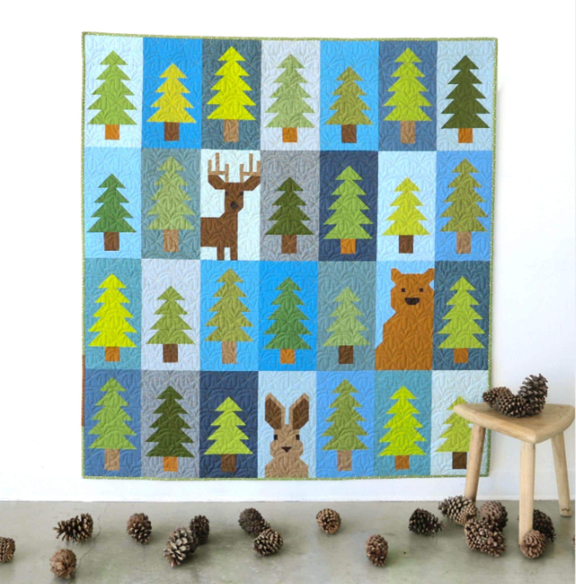 Lookout Tree & Animal Sampler Quilt Kit, Crib Size with Fabric - QuiltingJoyPDX