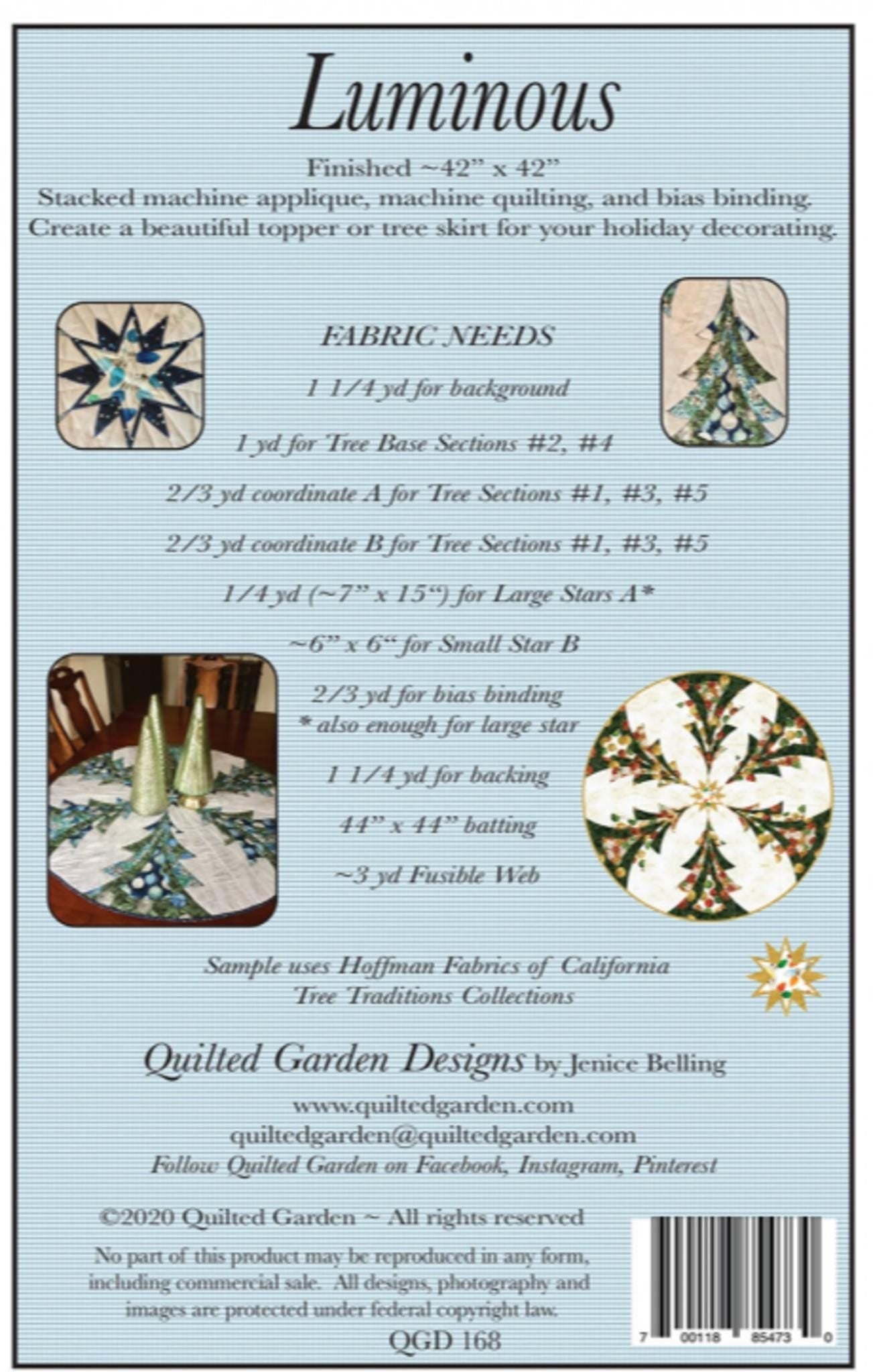 Luminous Quilt Pattern by Jenice Belling - finished size 42" x 42" - QuiltingJoyPDX