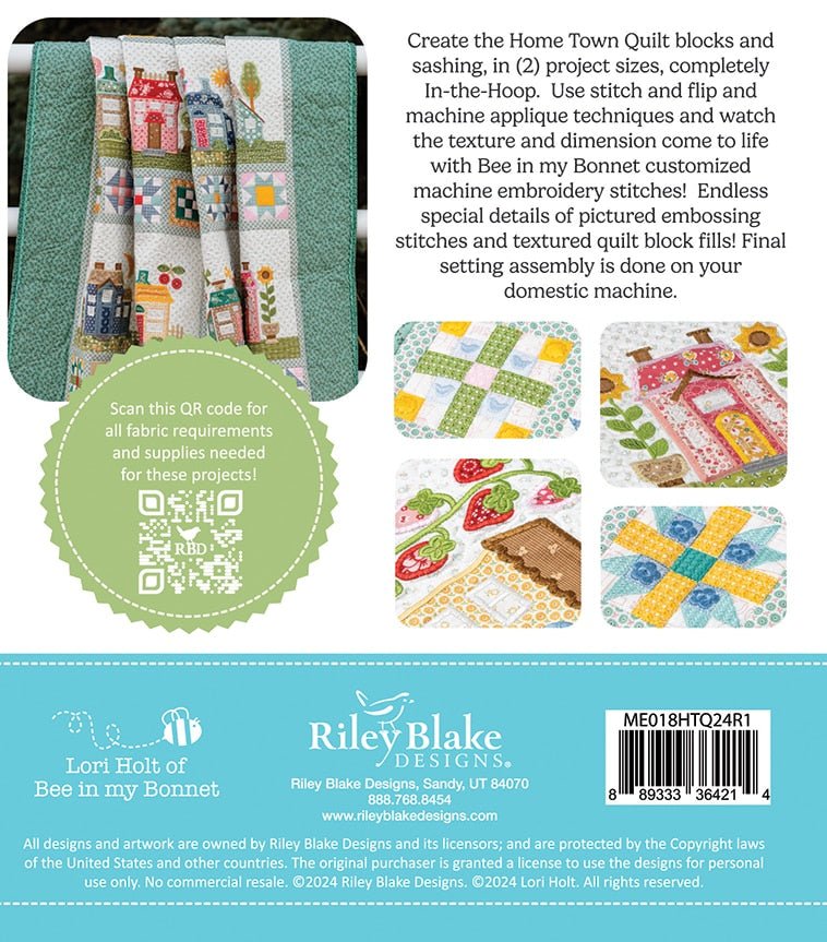 Machine Embroidery Home Town Quilt Projects - QuiltingJoyPDX