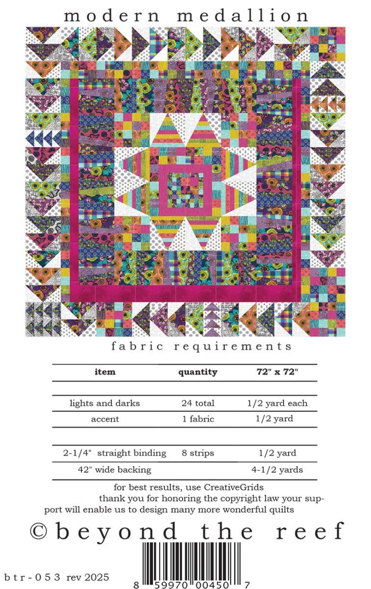 Modern Medallion - QuiltingJoyPDX