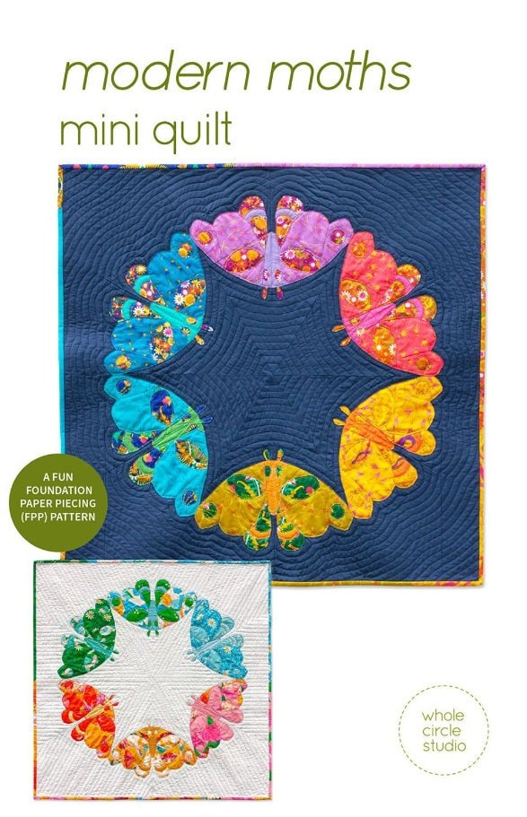 Modern Moths Mini Quilt - QuiltingJoyPDX