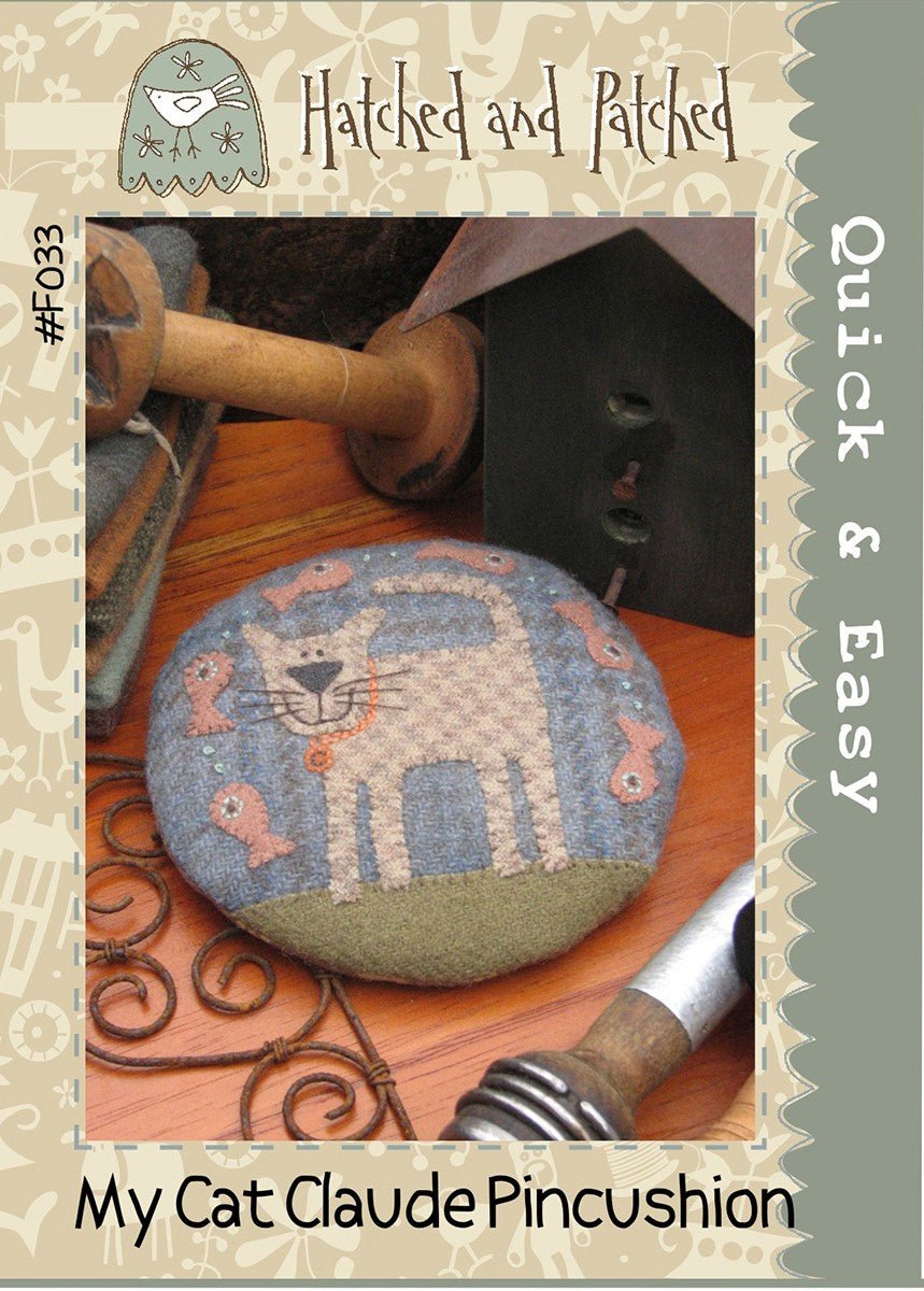 My Cat Claude Pincushion Pattern – Hatched & Patched - QuiltingJoyPDX