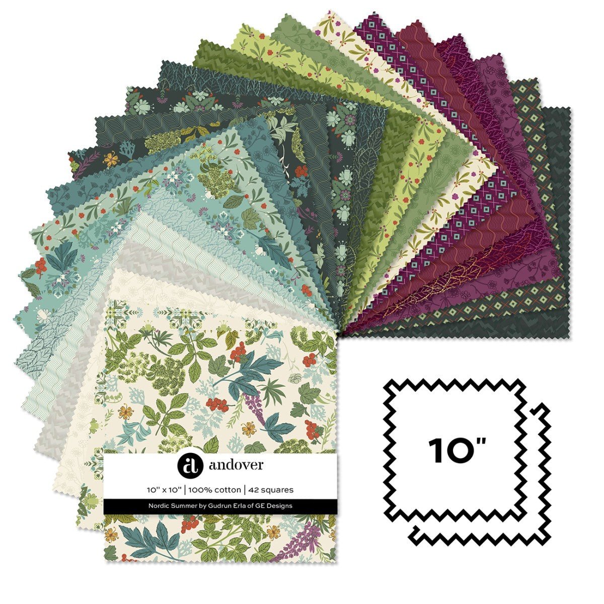 Nordic Summer Layer Cake – Andover Fabrics (42 pcs) - QuiltingJoyPDX