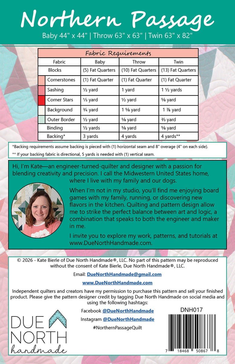 Northern Passage Quilt Pattern – Baby, Throw & Twin Sizes | Due North Handmade - QuiltingJoyPDX