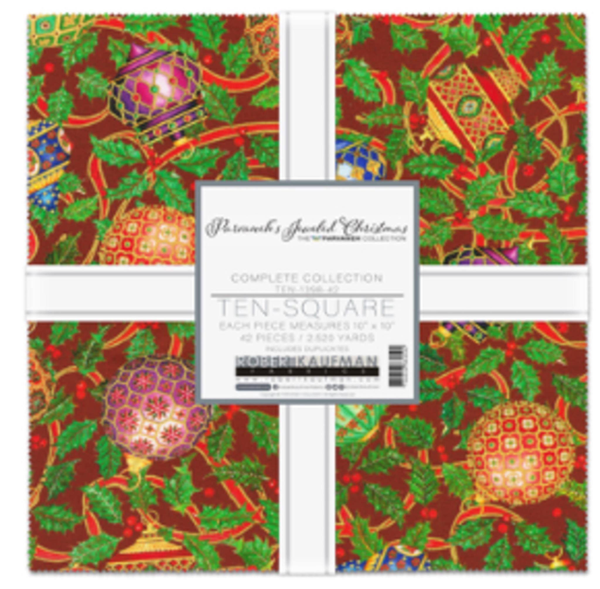 Parvaneh's Jeweled Christmas 10" squares Layer Cake 42pcs from The Parvaneh Collection - QuiltingJoyPDX