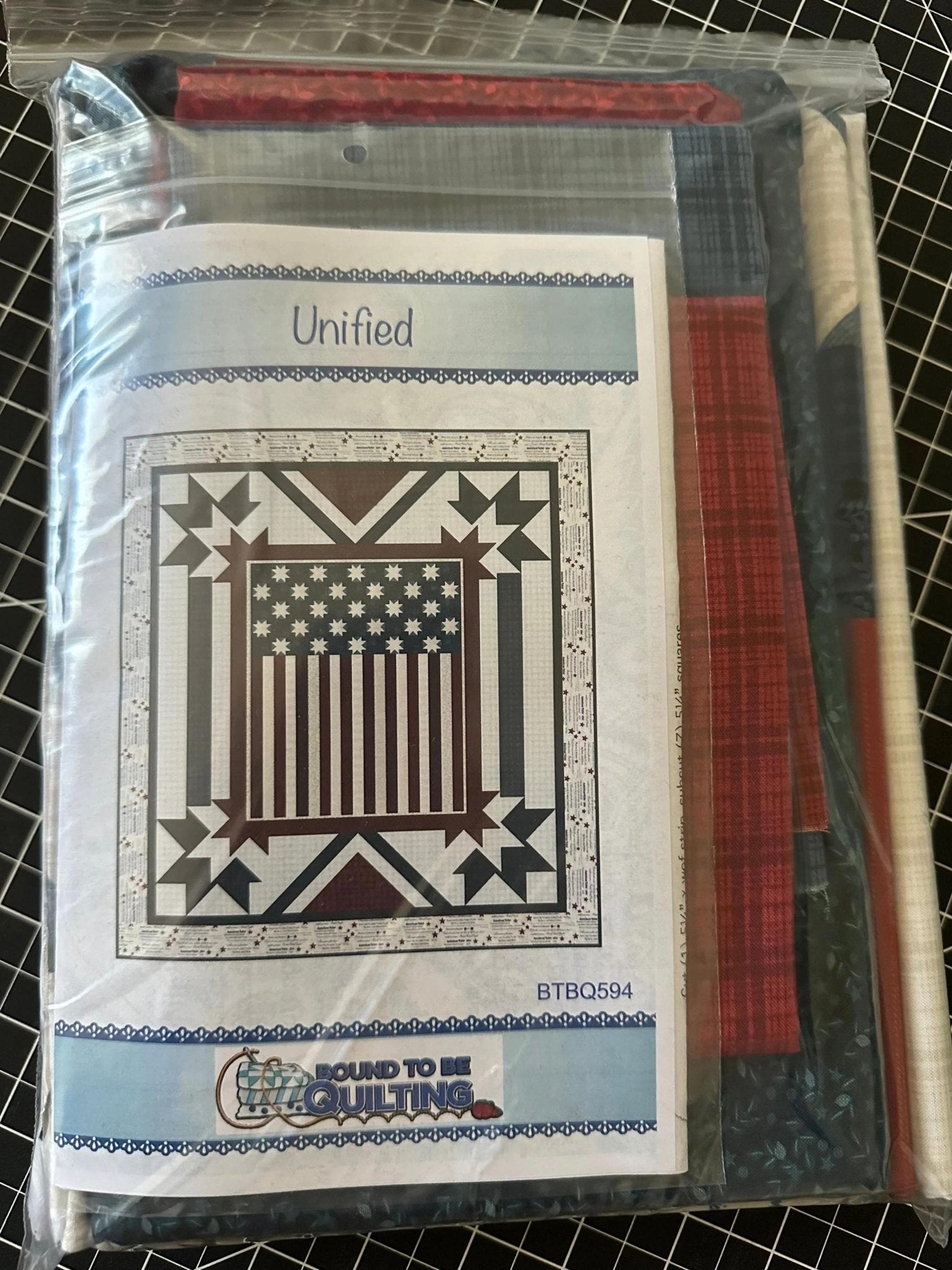 Patriotic Quilt Kit - Unified Star Design with Flying Geese - QuiltingJoyPDX