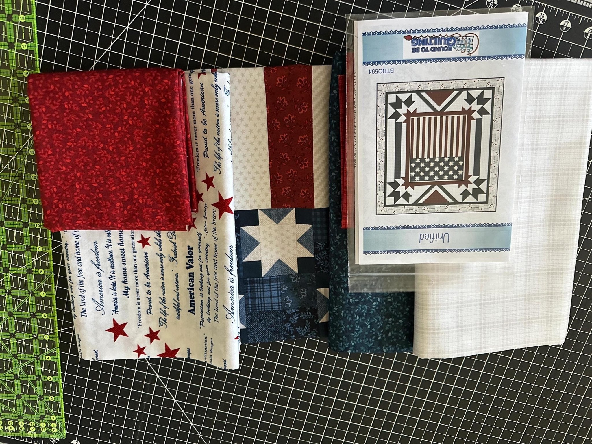 Patriotic Quilt Kit - Unified Star Design with Flying Geese - QuiltingJoyPDX