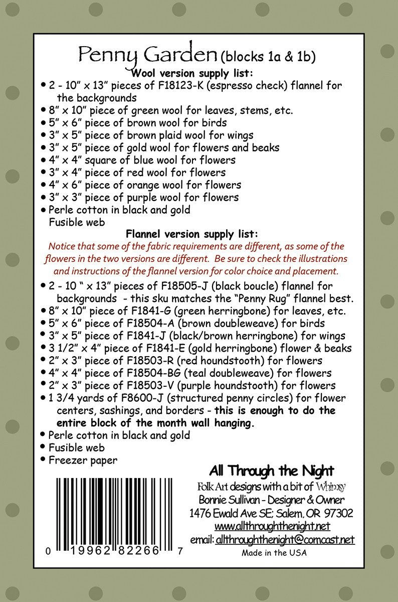 Penny Garden Part 1 Pattern - QuiltingJoyPDX