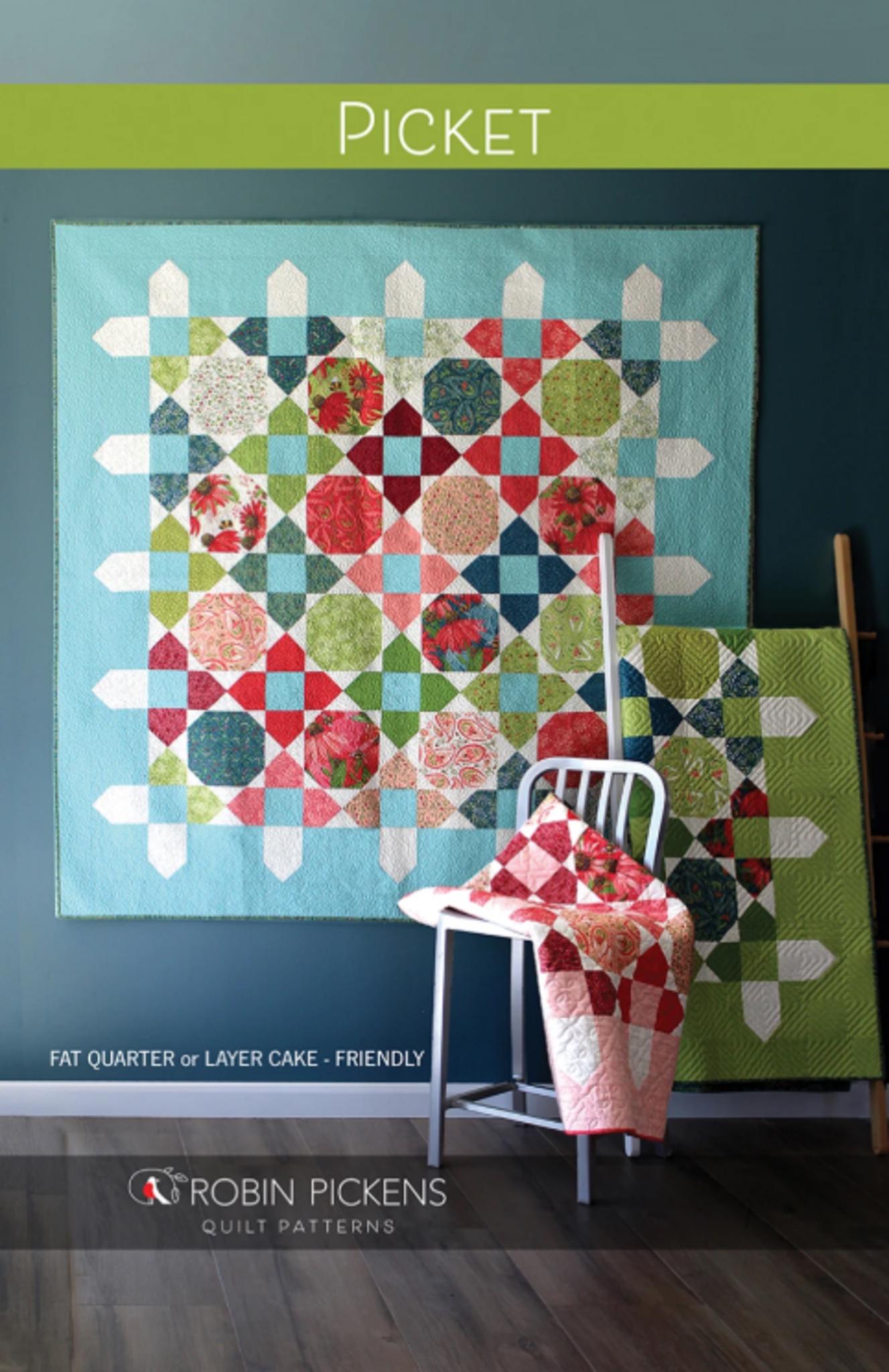 Picket Quilt Pattern by Robin Pickens - 2 sizes included - pattern only - QuiltingJoyPDX